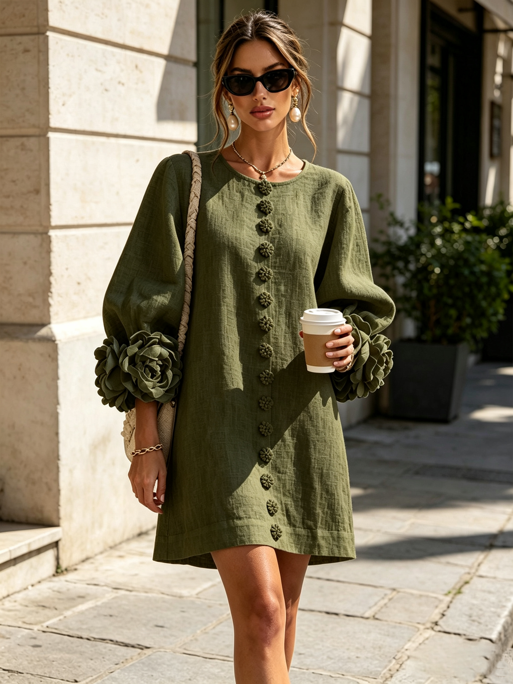 Fiona – Floral Button-Down Mini Dress