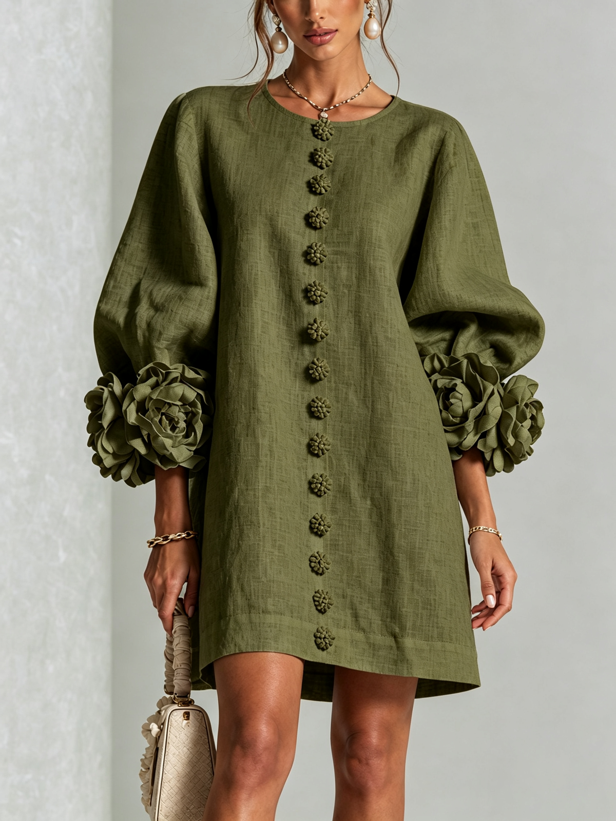 Fiona – Floral Button-Down Mini Dress