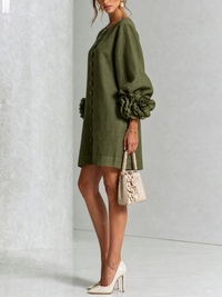 Fiona – Floral Button-Down Mini Dress