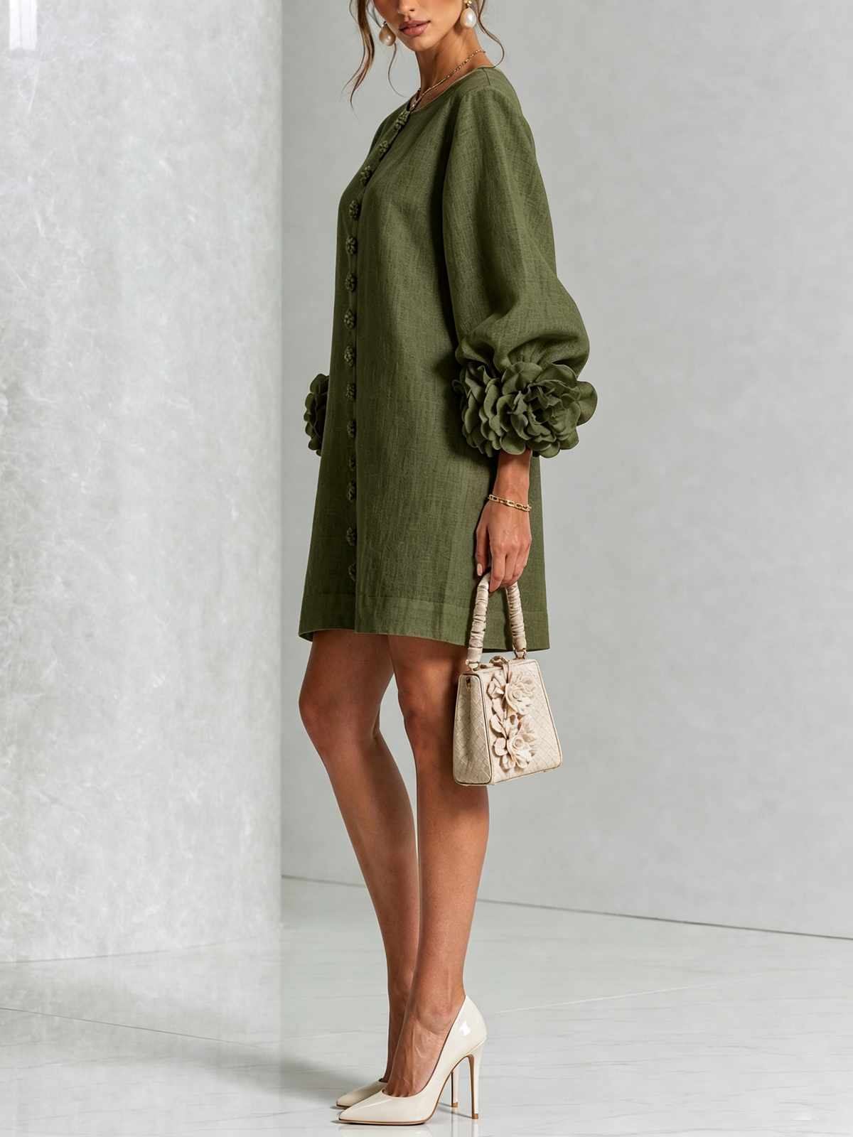 Fiona – Floral Button-Down Mini Dress