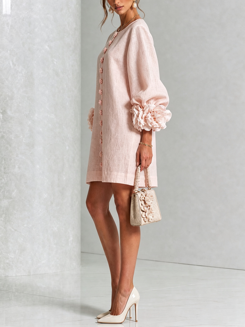 Fiona – Floral Button-Down Mini Dress