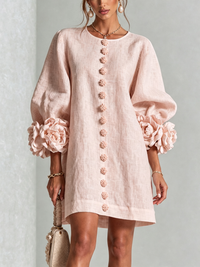 Fiona – Floral Button-Down Mini Dress