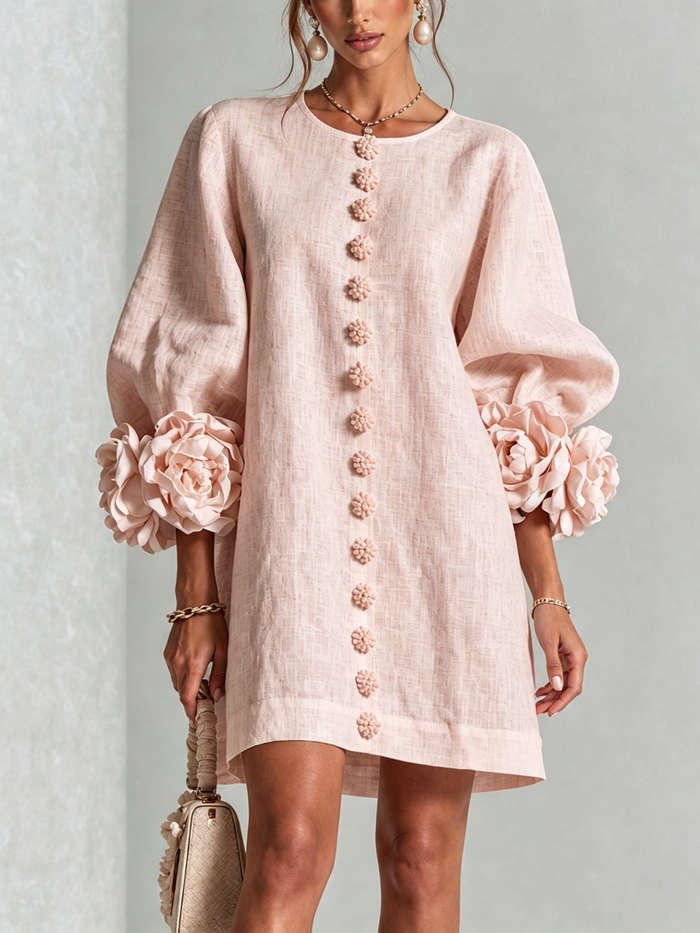 Fiona – Floral Button-Down Mini Dress