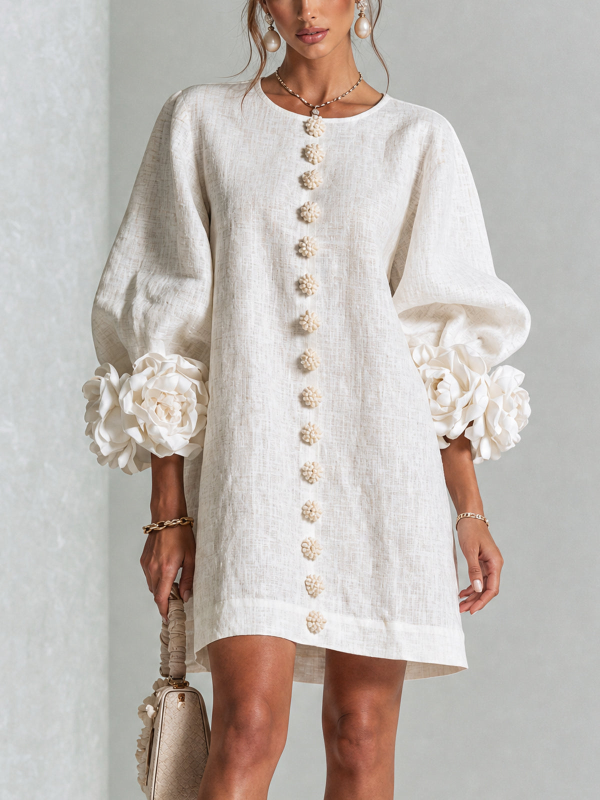 Fiona – Floral Button-Down Mini Dress