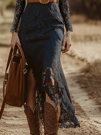 Ingrid – Lace Long-Sleeve Midi Dress