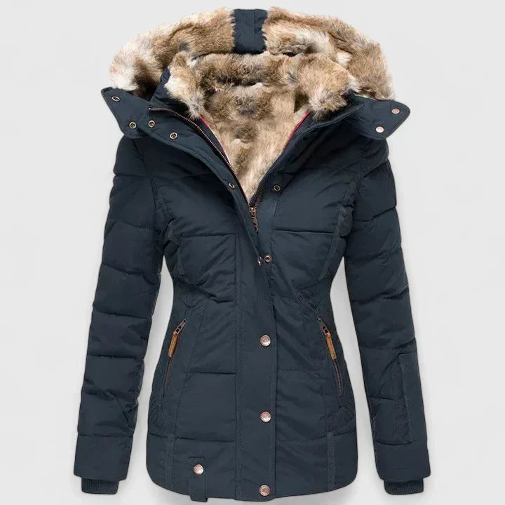 Carol – Quilted Puffer Jacket with Faux Fur Hood