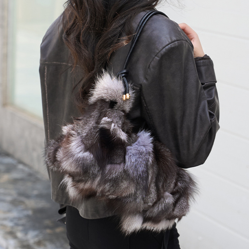 Arden Plush Fur Shoulder Bag — Sernelle — view 4