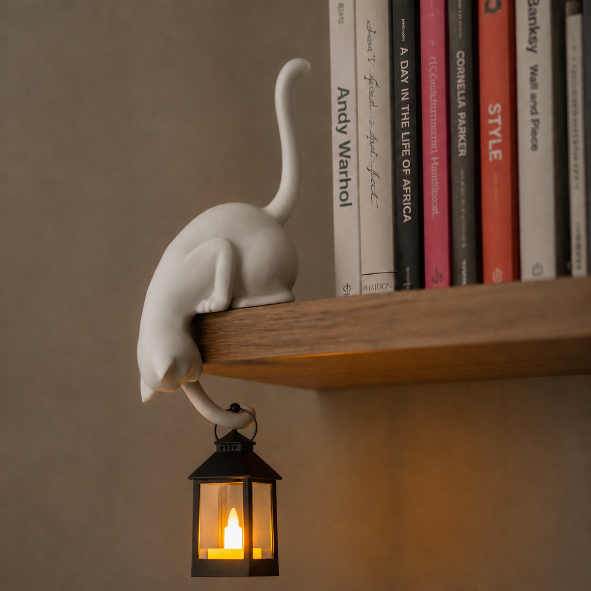 Shelf-Edge Cat LED Lantern