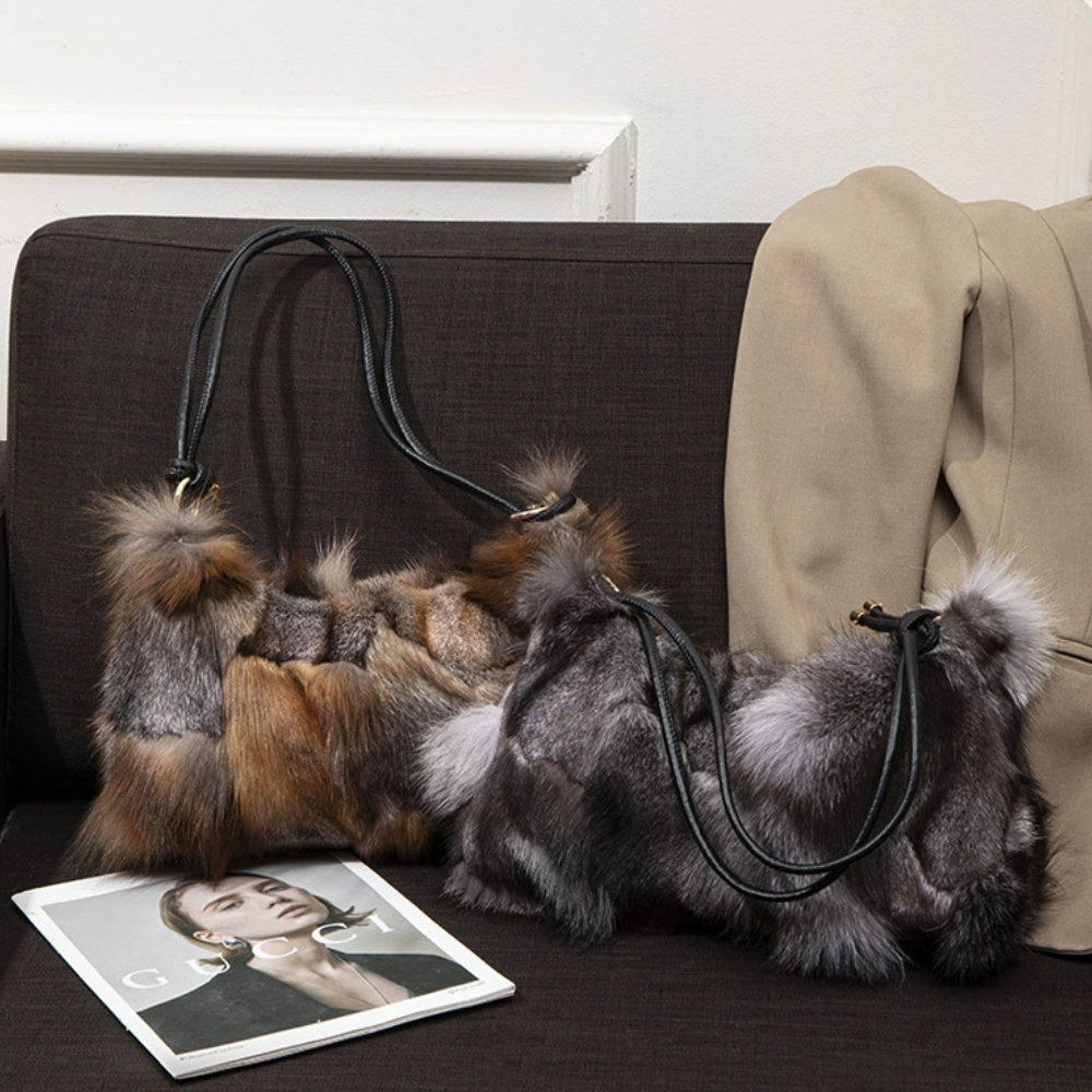 Arden Plush Fur Shoulder Bag — Sernelle — view 6