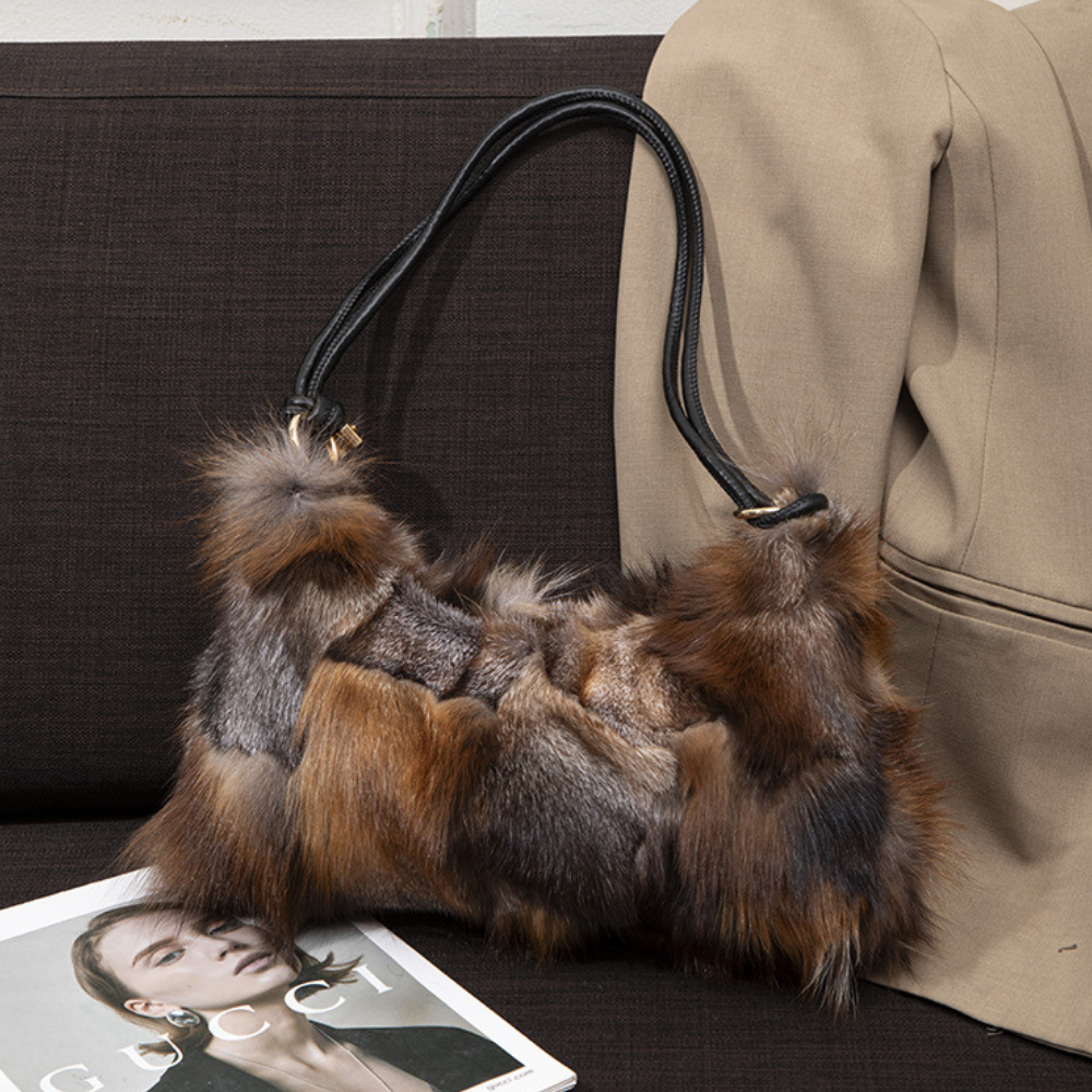 Arden Plush Fur Shoulder Bag — Sernelle — view 7