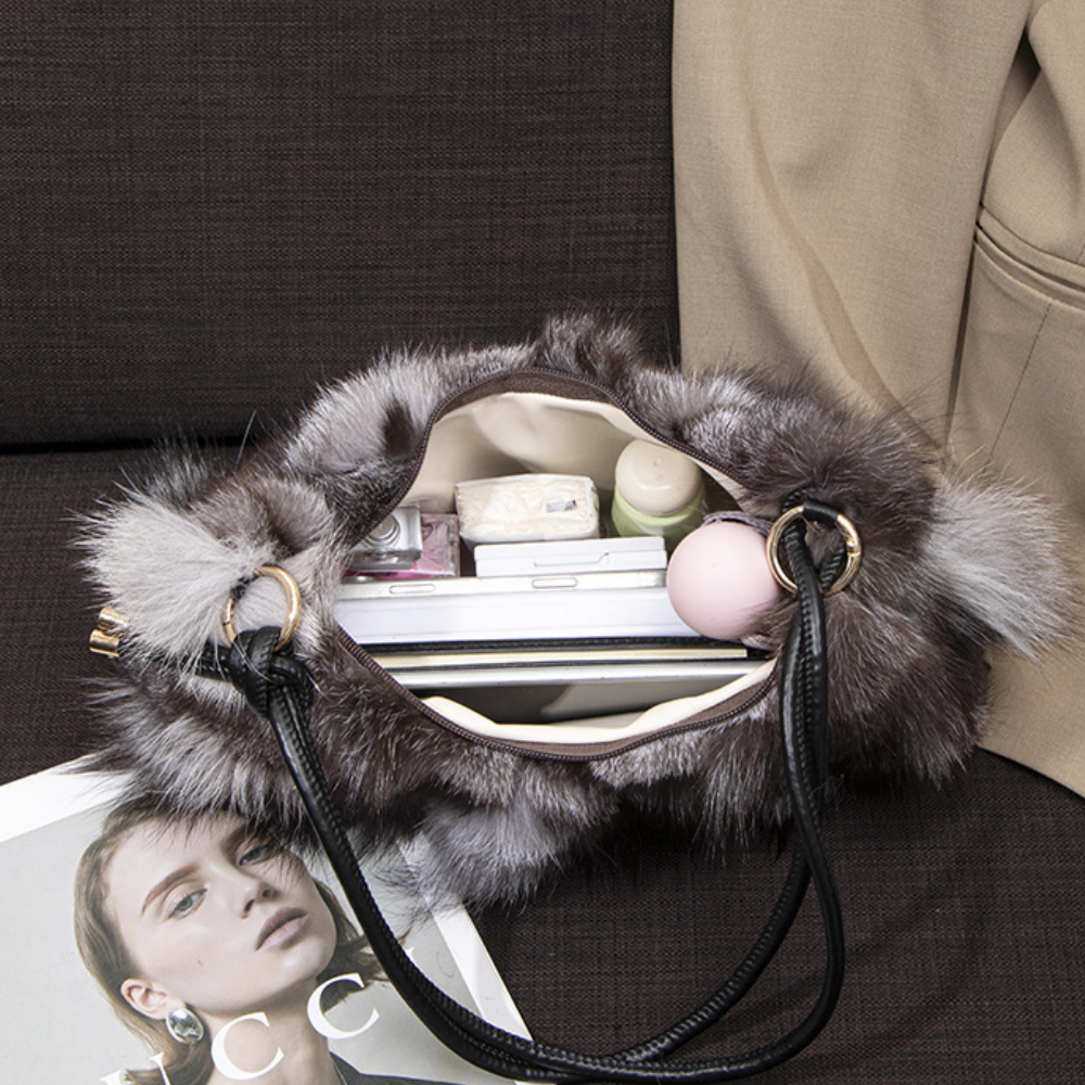 Arden Plush Fur Shoulder Bag — Sernelle — view 10