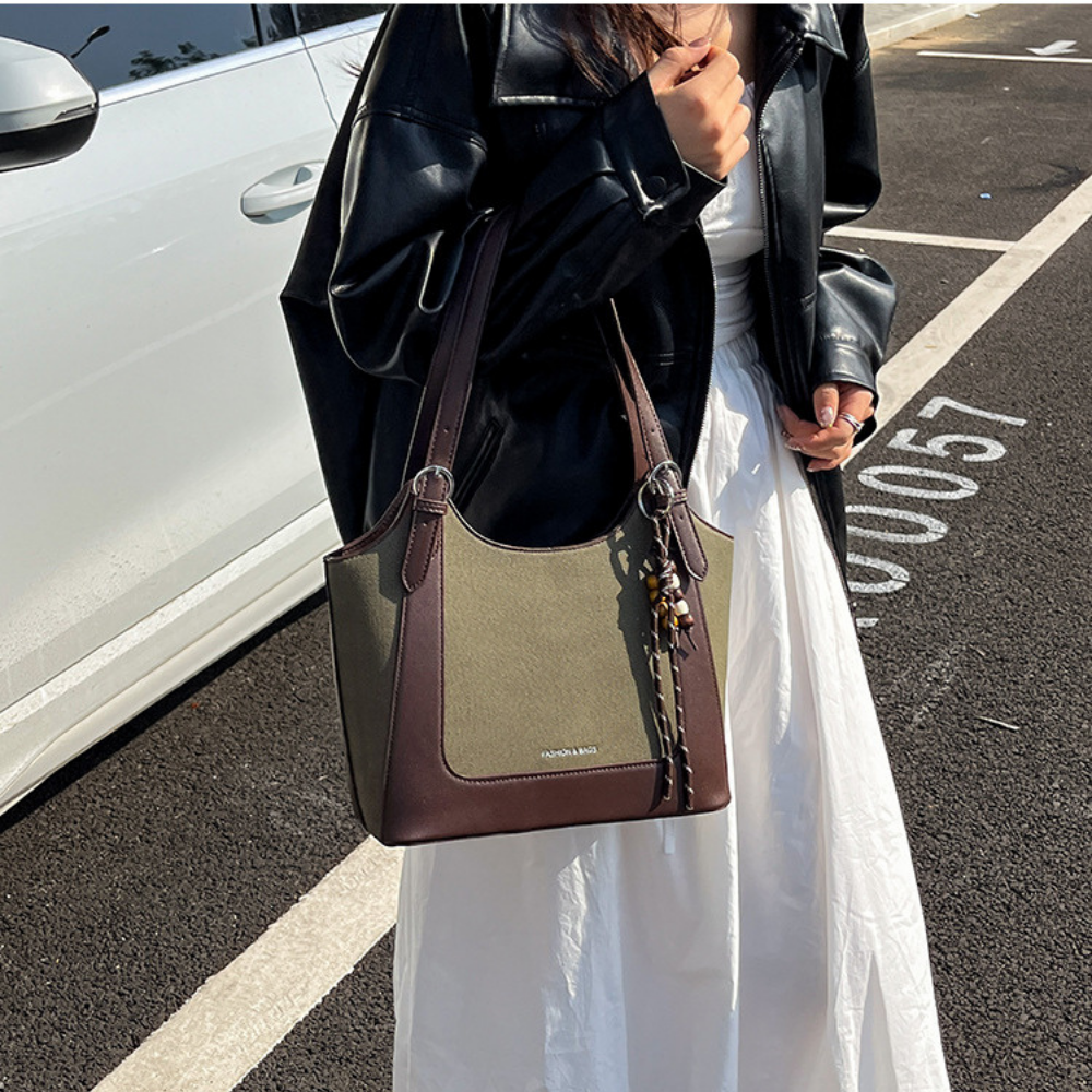 Beatrix Two-Tone Tote Bag — Sernelle — view 10