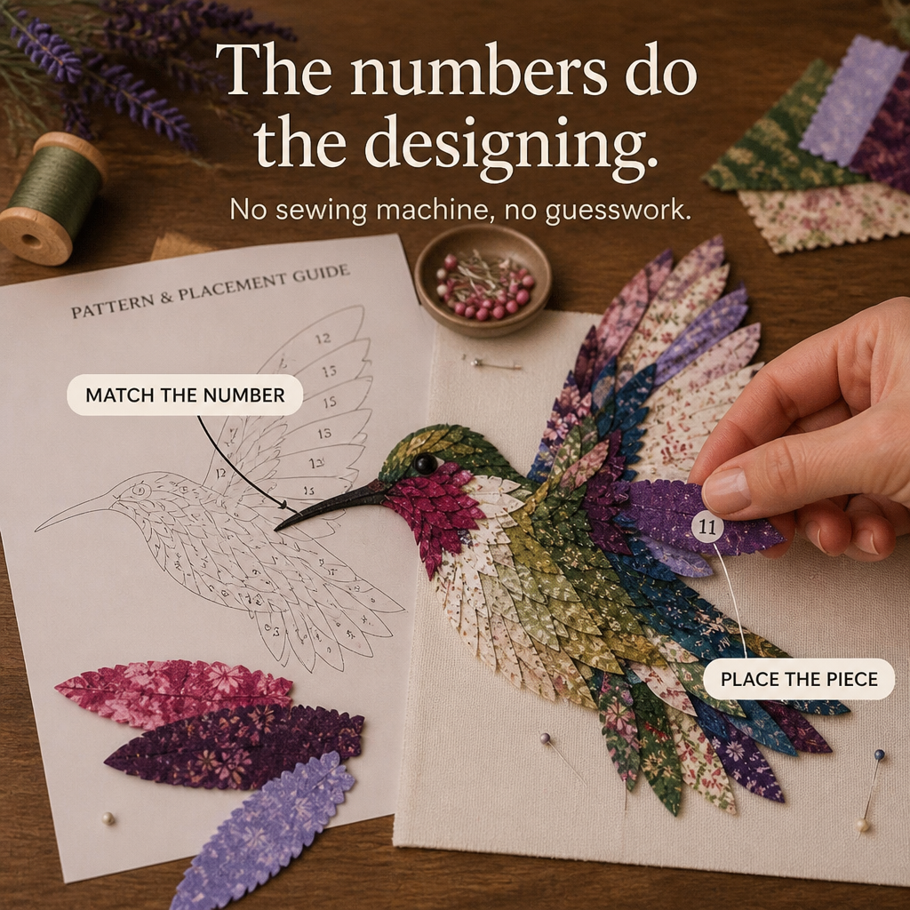 3D Fabric Patchwork Hummingbird Craft Kit