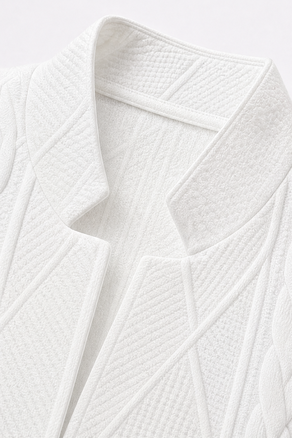 Bella – Textured Knit Stand-Collar Open-Front Blazer