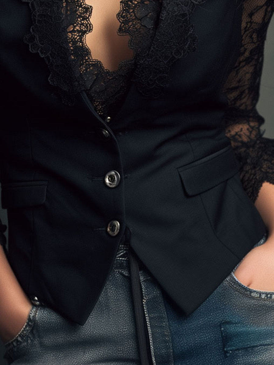 Noemi | Jacket with Semi-Transparent Sleeves