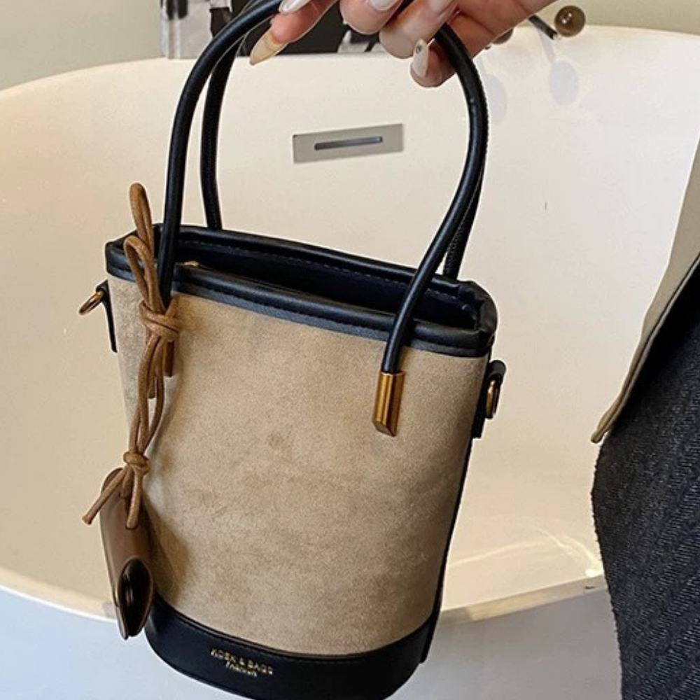 Bellamy Suede-Look Bucket Bag — Sernelle — view 9