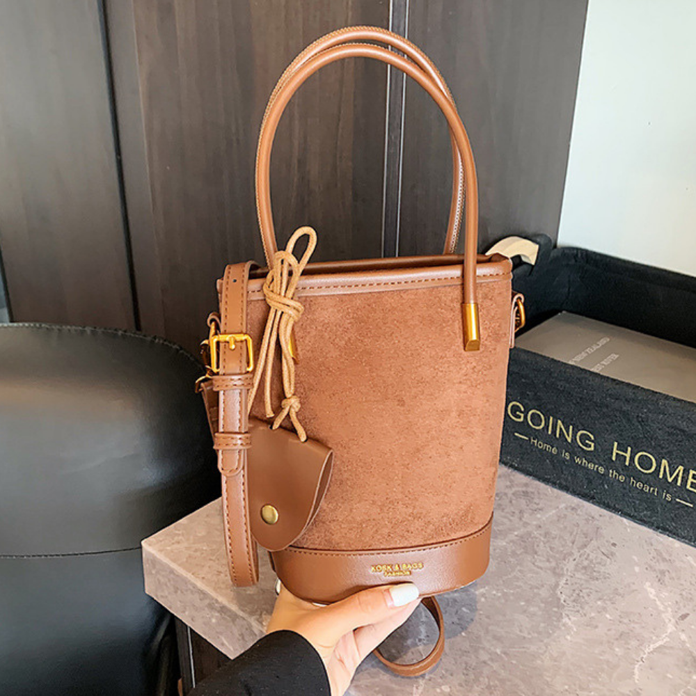 Bellamy Suede-Look Bucket Bag — Sernelle — view 7