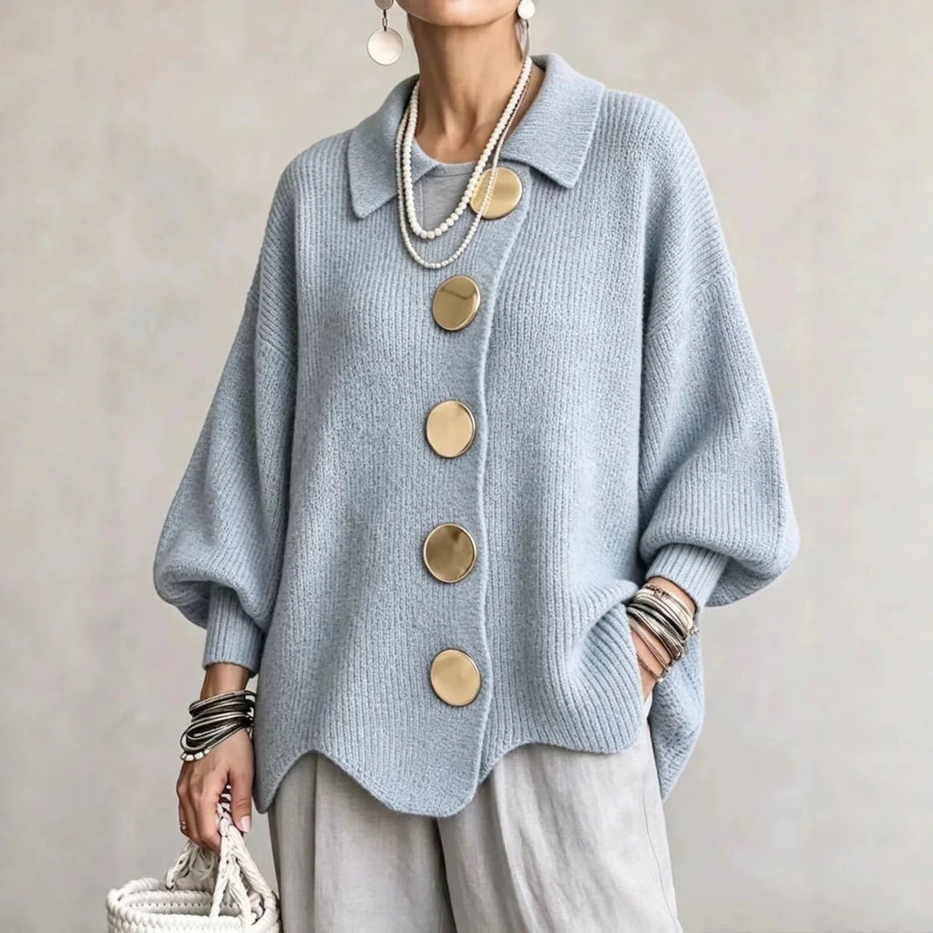 Karina – Oversized Collared Button Cardigan