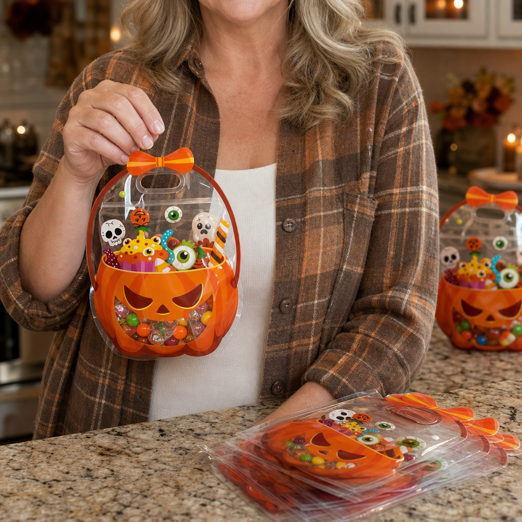 Pumpkin Favor Bags with Zipper (30-Pack)