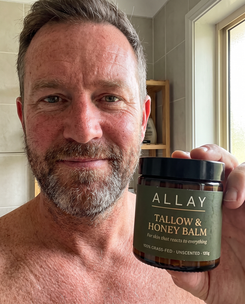 Allay customer — man, bathroom