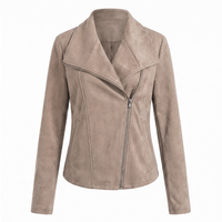 Corinna | Suede-Look Moto Jacket