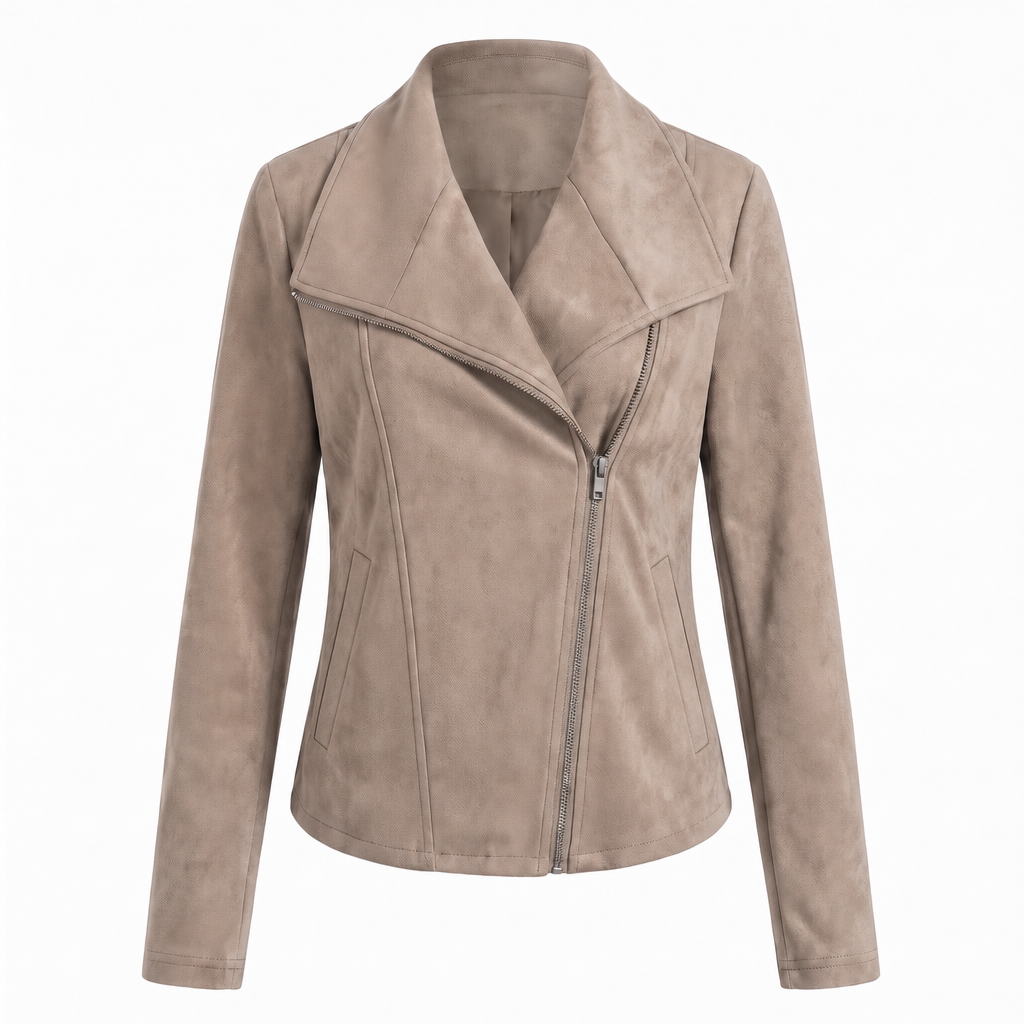 Corinna | Suede-Look Moto Jacket