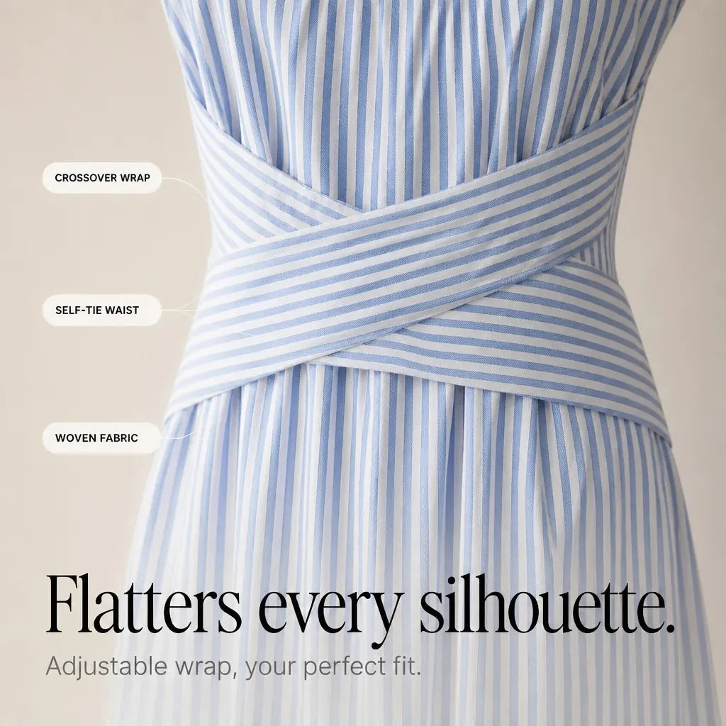 Marelle – Striped Wrap-Waist Maxi Dress