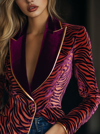 Frida – Velvet Zebra Print Blazer