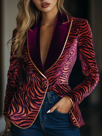 Frida – Velvet Zebra Print Blazer