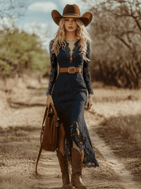 Ingrid – Lace Long-Sleeve Midi Dress