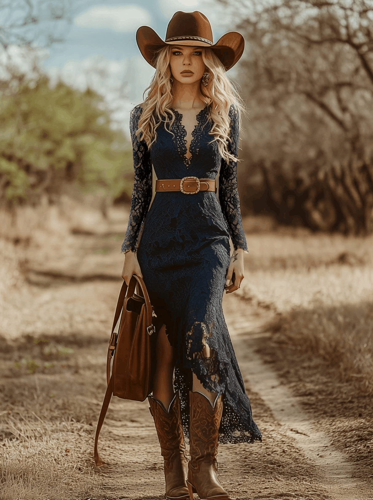 Ingrid – Lace Long-Sleeve Midi Dress