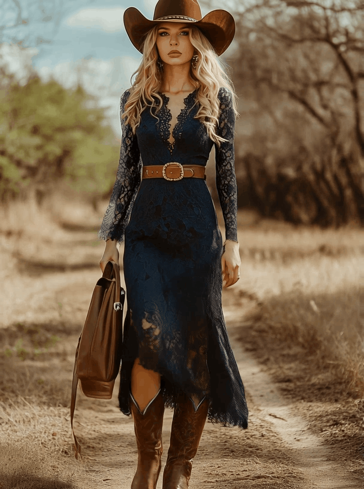 Ingrid – Lace Long-Sleeve Midi Dress