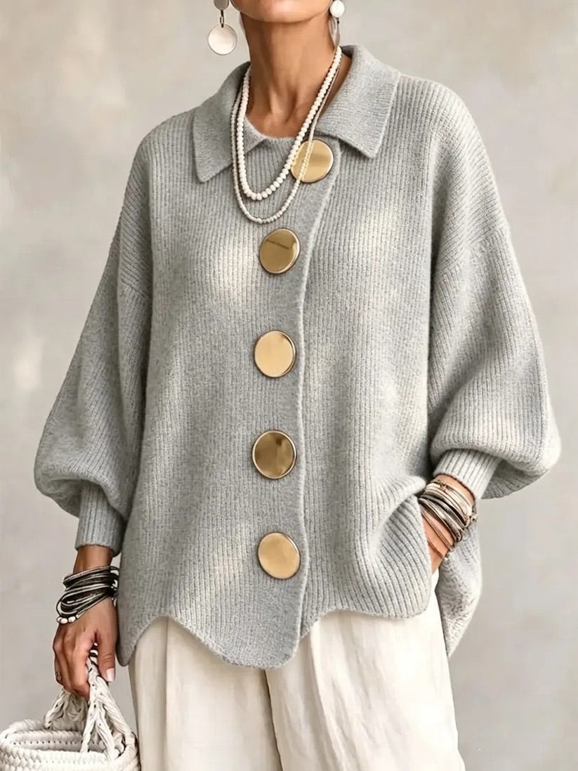 Karina – Oversized Collared Button Cardigan