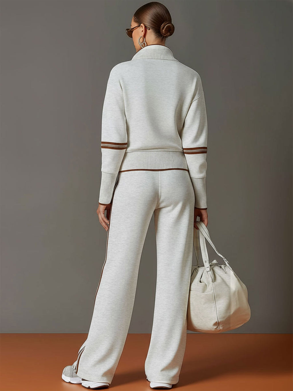 Imogen – Half-Zip Sweatshirt & Wide-Leg Pants Set