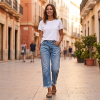 Vivara – Retro Fringed Cropped Straight-Leg Jeans