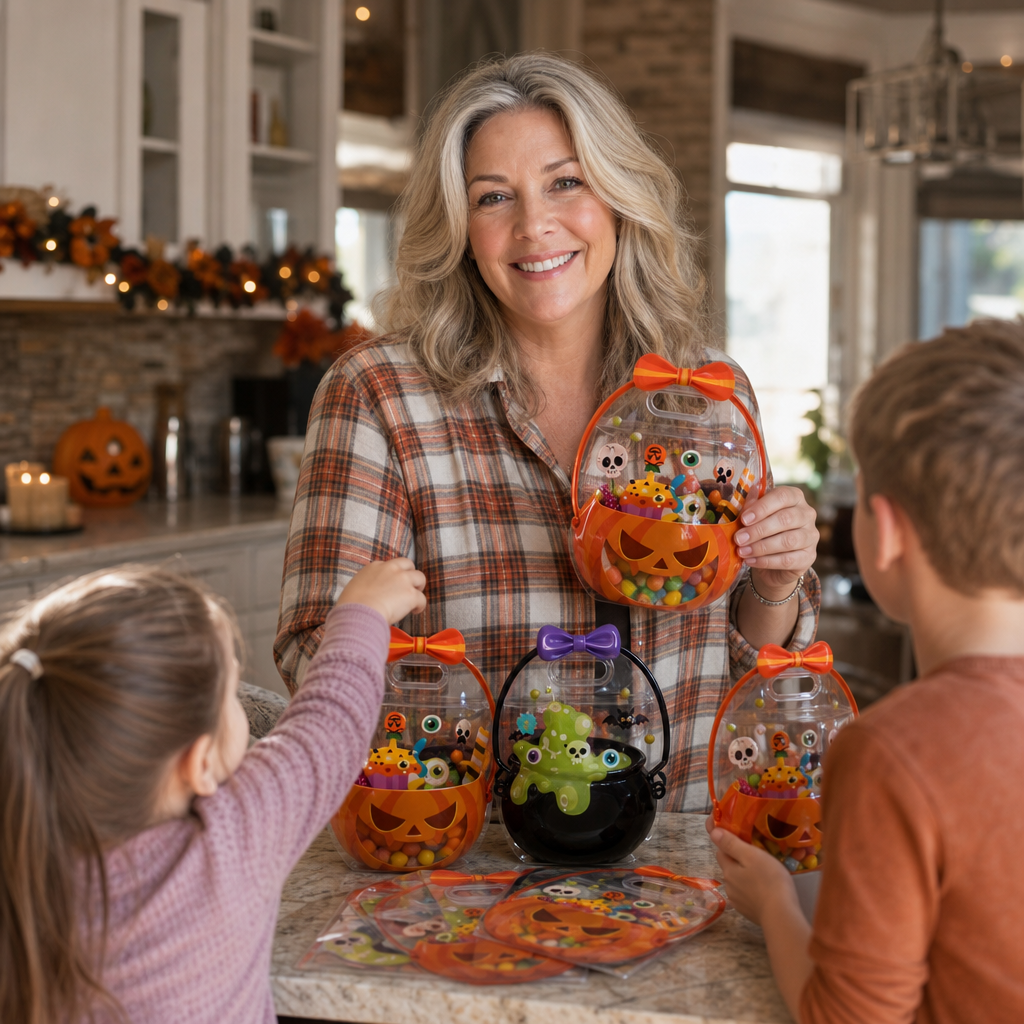Pumpkin Favor Bags with Zipper (30-Pack)
