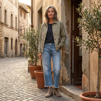 Vivara – Retro Fringed Cropped Straight-Leg Jeans