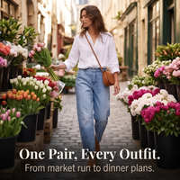 Lumière – High-Waisted Cropped Barrel Jeans