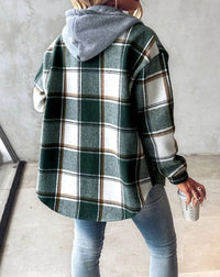 Evelyn – Plaid Hooded Flannel-Look Jacket