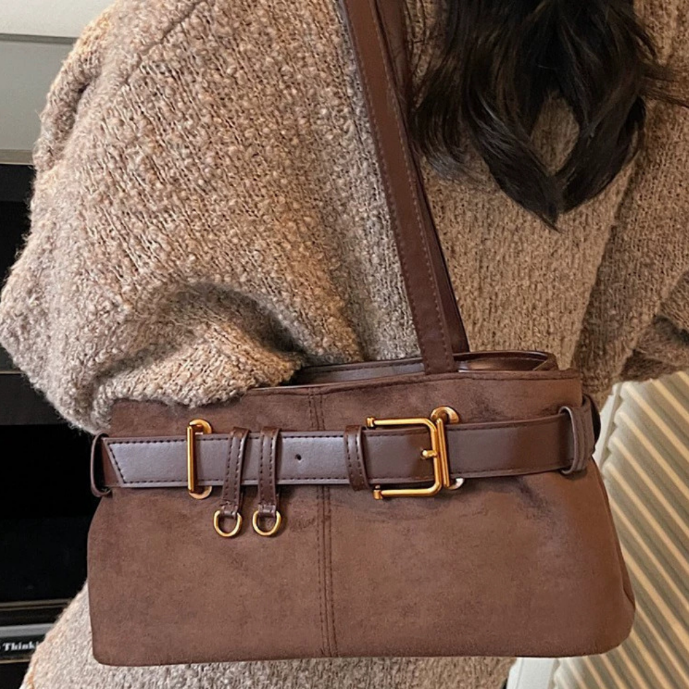 Ivy Suede-Look Shoulder Bag — Sernelle — view 5