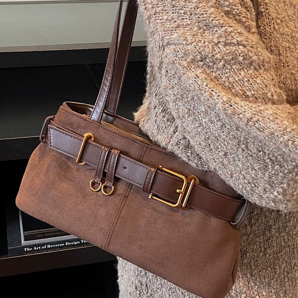 Ivy Suede-Look Shoulder Bag — Sernelle — view 6