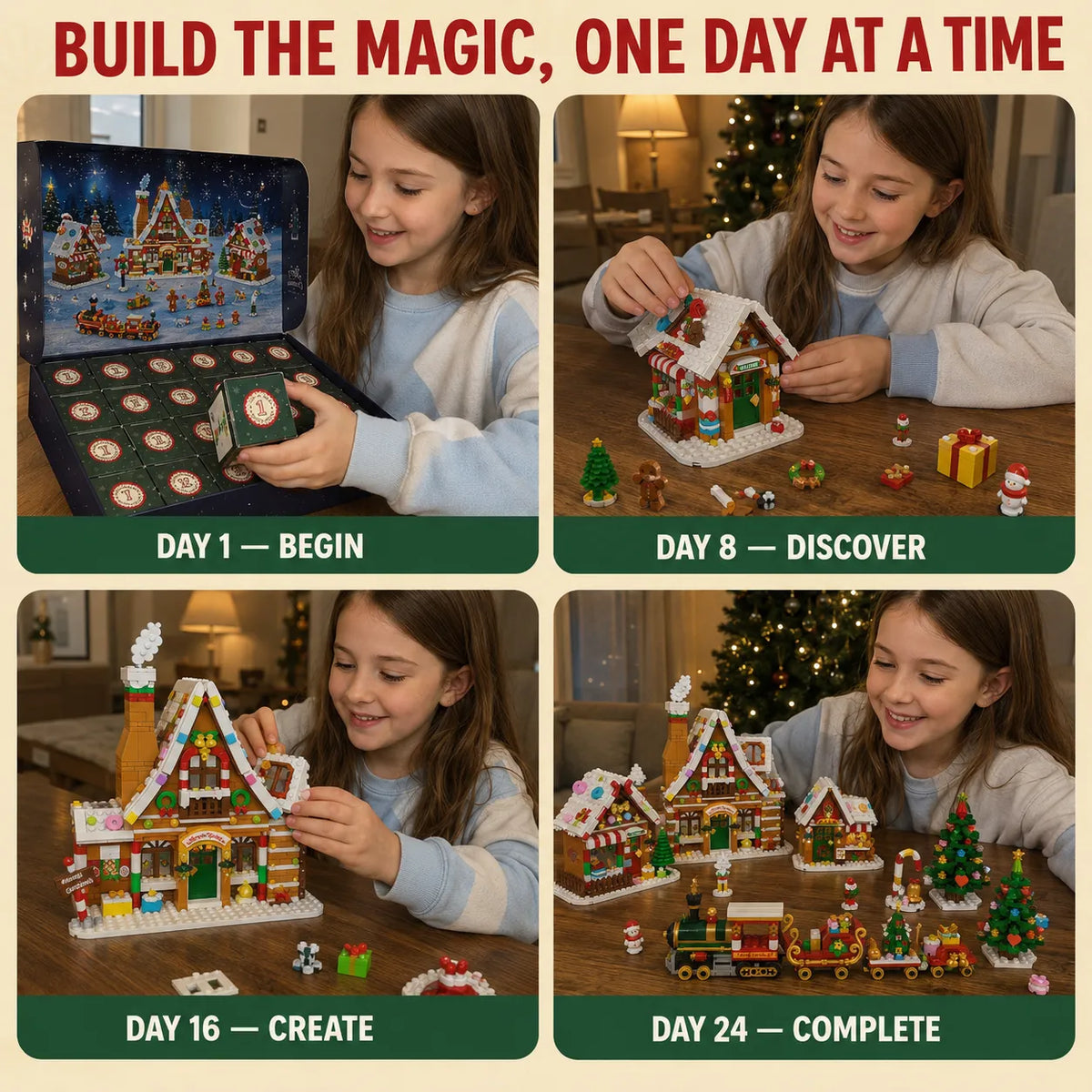 Christmas Village Advent Calendar – 24 Days of Light-Up Building Surprises