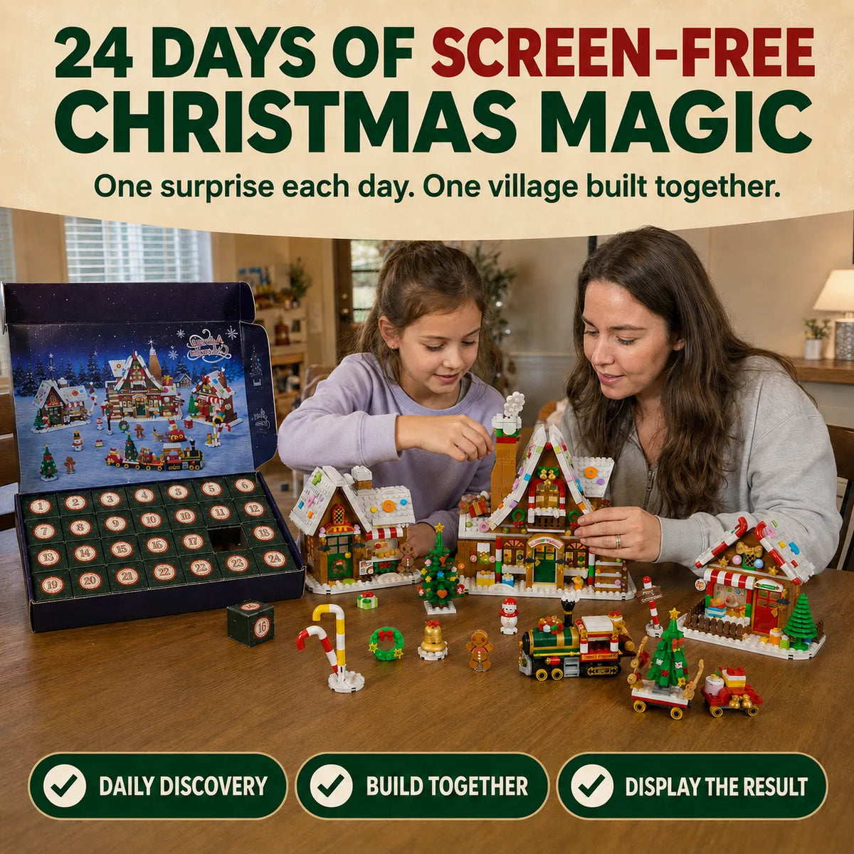 Christmas Village Advent Calendar – 24 Days of Light-Up Building Surprises