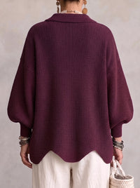 Karina – Oversized Collared Button Cardigan