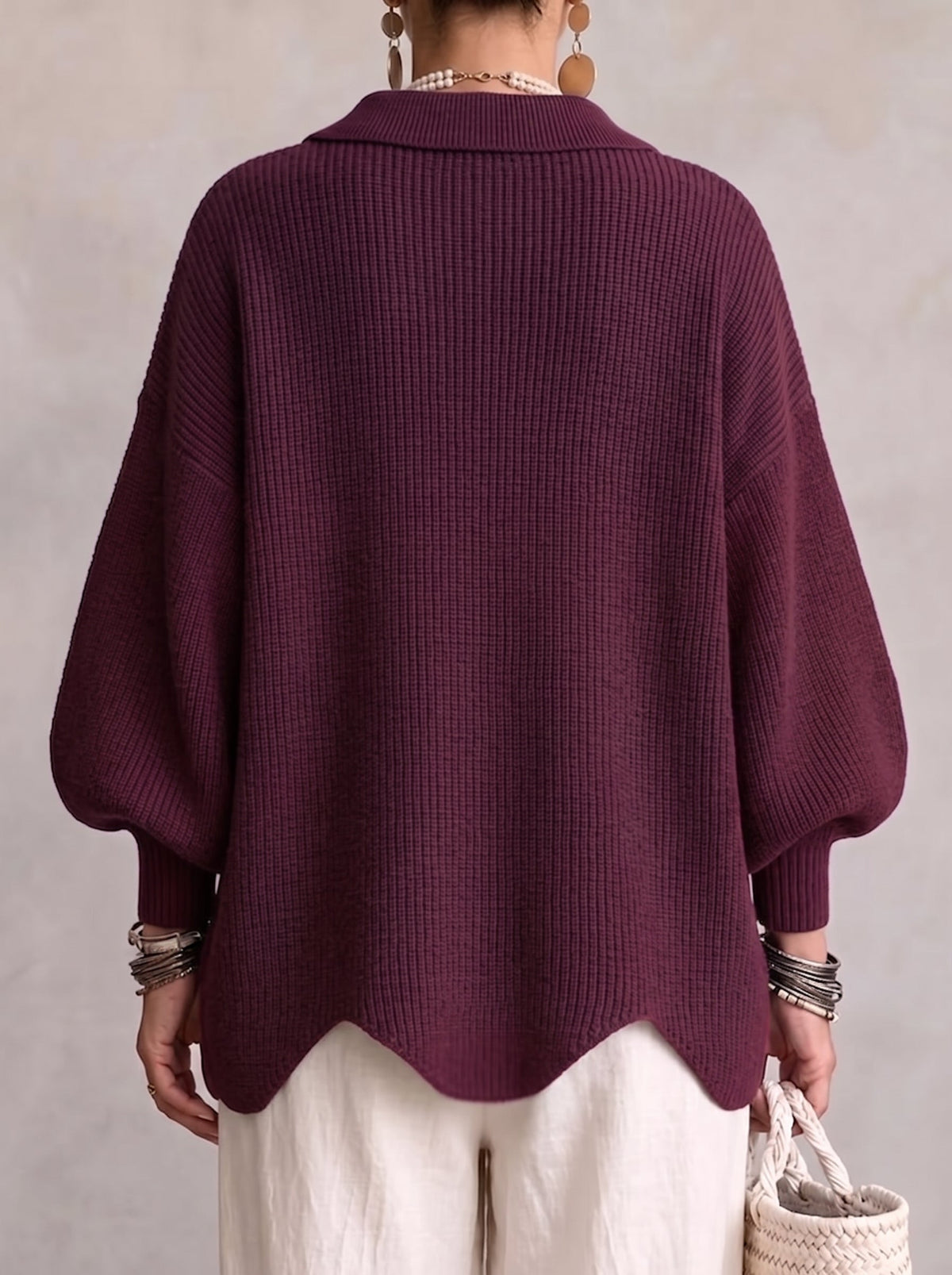 Karina – Oversized Collared Button Cardigan