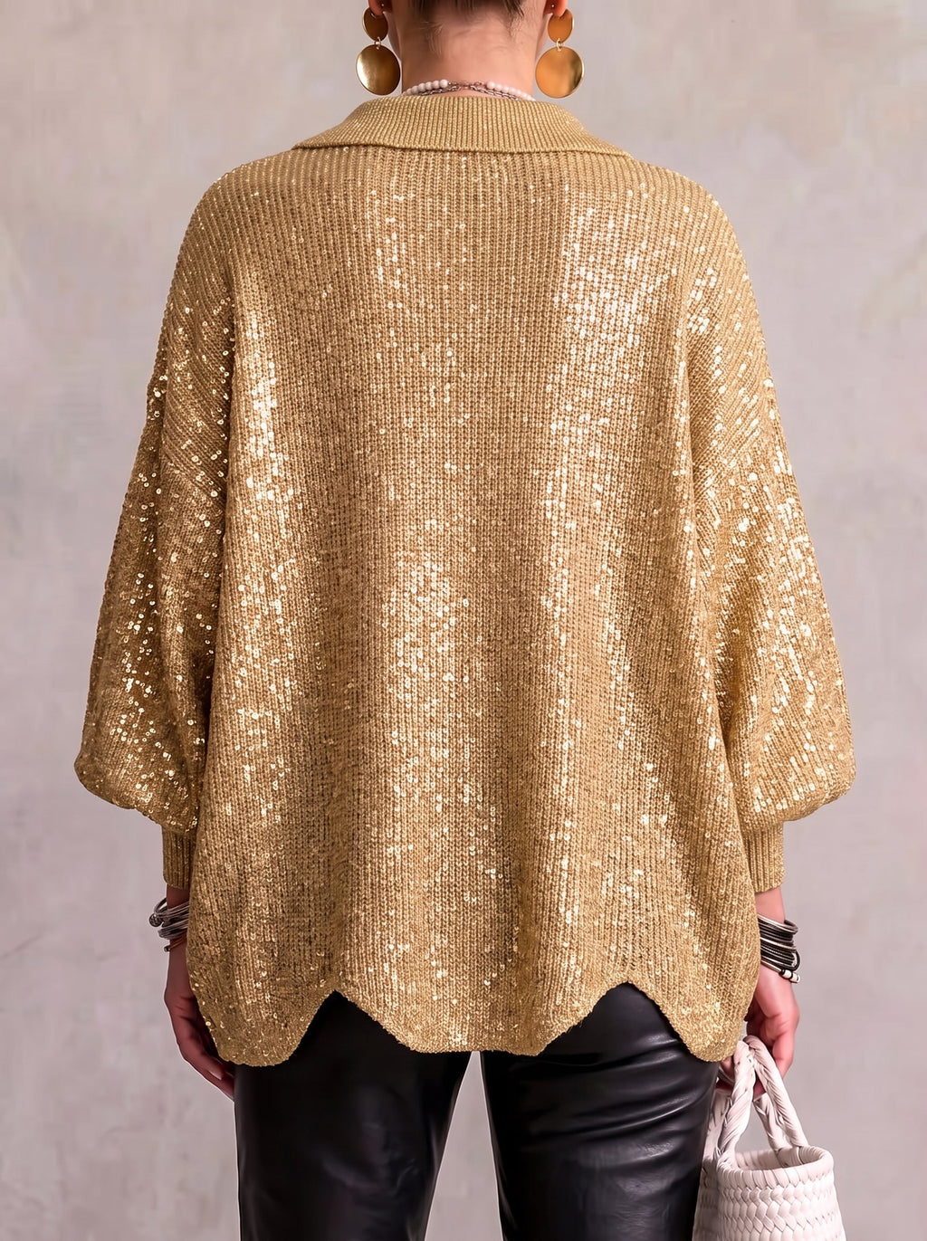 Karina – Oversized Collared Button Cardigan