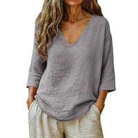 Sereva – Relaxed V-Neck Linen Blouse