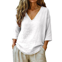 Sereva – Relaxed V-Neck Linen Blouse