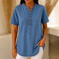 Avelyn – Henley Tunic Top with Side Buttons