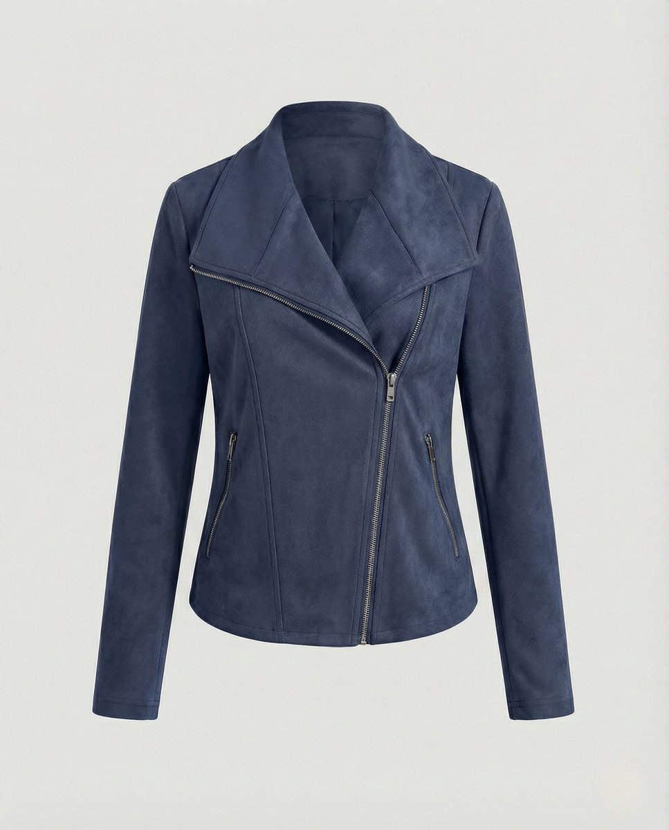 Corinna | Suede-Look Moto Jacket